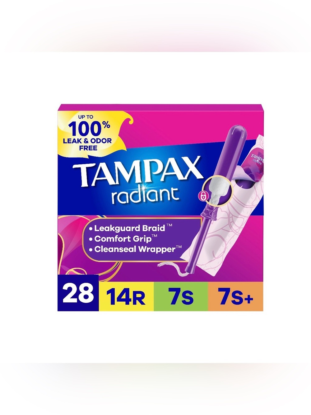 NIB Tampax Radiant tampons multi-size pack 28 count